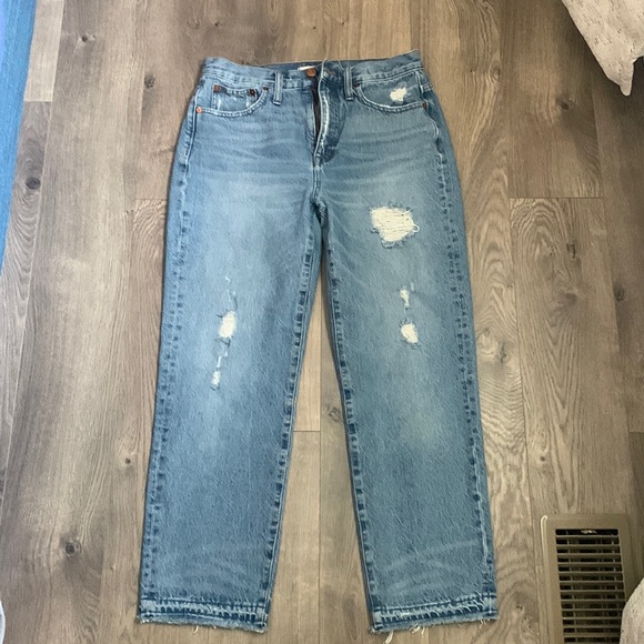 Madewell Classic High-Rise Distressed Straight Jean - Picture 2 of 9
